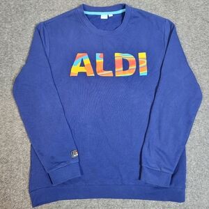 Aldi Gear XL Logo Sweatshirt Blue Crewneck Pullover Aldi Merch Unisex Adult